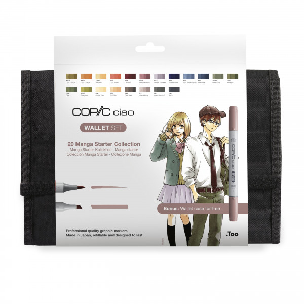 Copic Ciao Wallet Set "20 Manga Starter Collection", 20 pcs