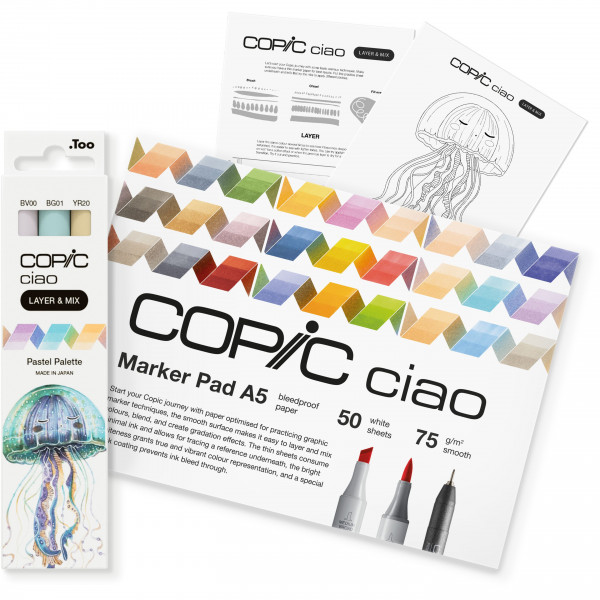 Copic Ciao "LAYER & MIX" 2D Starter Set, Pastel