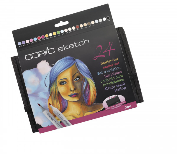 Copic Sketch Wallet with starter colours, 24 pcs
