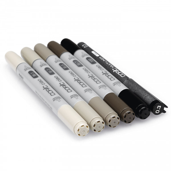 Copic Ciao Shade Twin Marker With Medium Tip And Brush Tip, With Multiliner Warm Gray 0.5mm (Pack Of 3 - View #10
