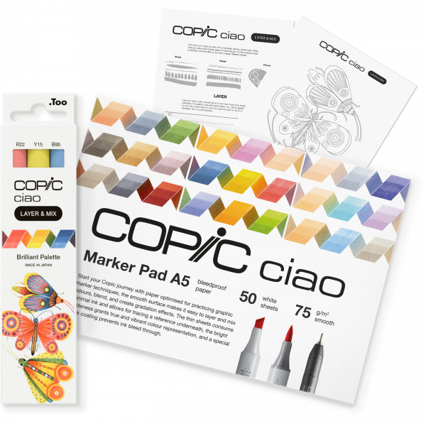 Copic Ciao "LAYER & MIX" 2D Starter Set, Brilliant