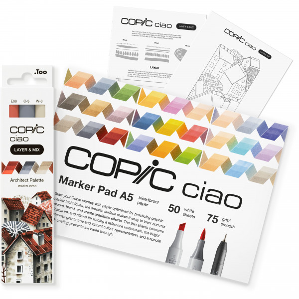 Copic Ciao "LAYER & MIX" 2D Starter Set, Architect