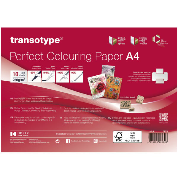 transotype Perfect Colouring Paper, 250 g/m²