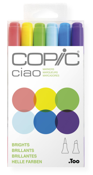 Copic Ciao 6 colours set Brights
