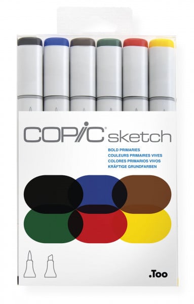 Copic Sketch 6 colors set Bold Primaries
